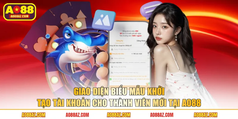 Giao diện biểu mẫu khởi tạo tài khoản cho thành viên mới tại AO88